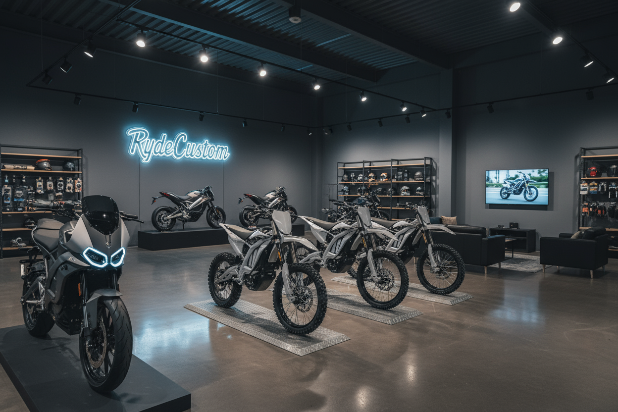 Please have it say RydeCustom for branding not volt riders in neon 